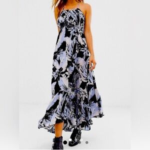 Free People Heat Wave Foilage Print Maxi Dress